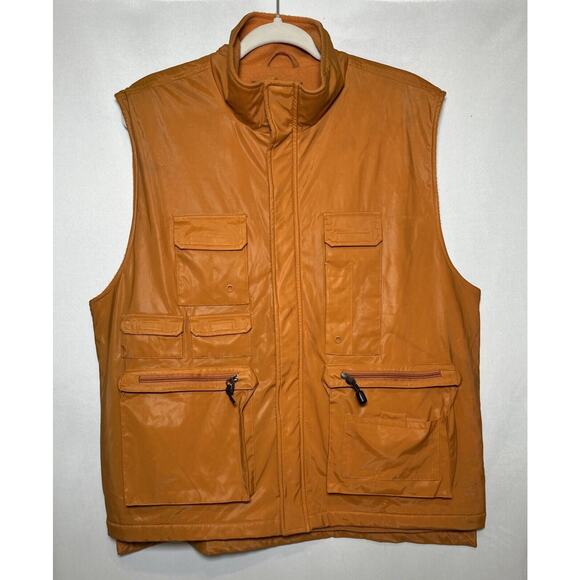 Rustic River Men M Sleeveless Tactical Jacket Polyurethane & Fleece Zip Up - Picture 1 of 7